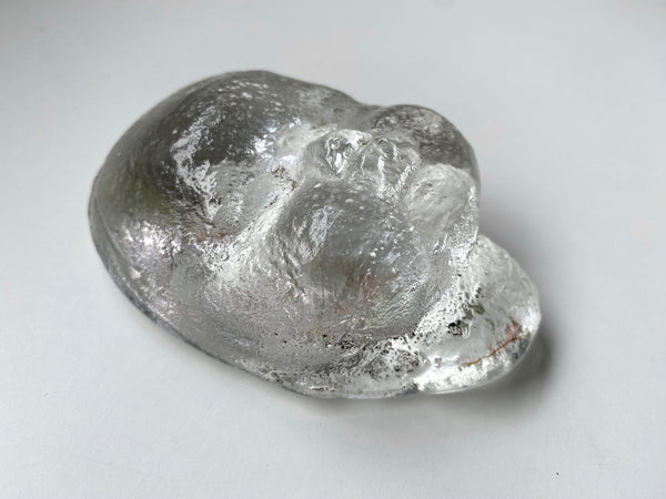 *RESERVED FOR ANDY* Curious Early 1900s End Of Day Glass Baby Face Death Mask - Source Vintage