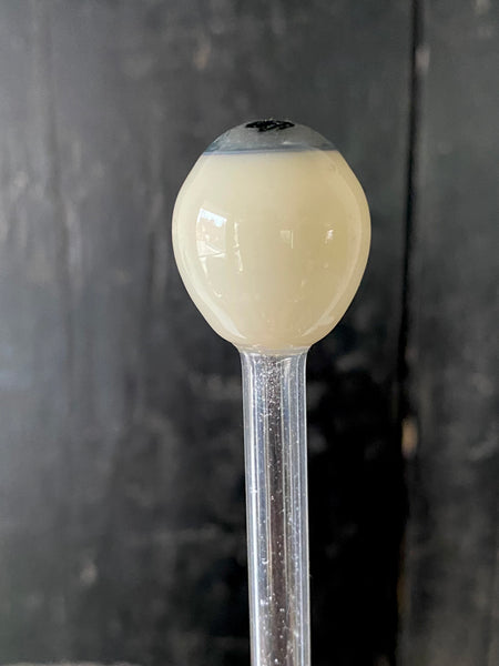 Rare Antique Uncut Handblown Ocularist’s Prosthetic Glass Eye On Stem