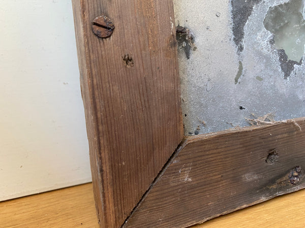 Scratch Built Make-Do Mirror Made From Scraps Of Wood - Source Vintage