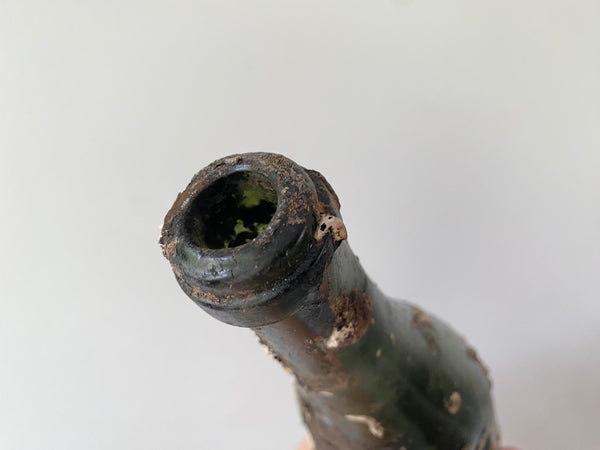Antique Mid 19th Century Small Iridescent Champagne Shipwreck Bottle - Source Vintage