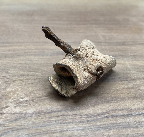 Rare Ancient Roman Lead Curse Still Sealed With Nail - Source Vintage
