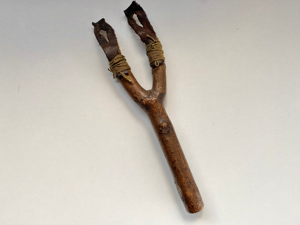 Vintage Folk Art Estate Made Childs Slingshot Toy Handle - Source Vintage