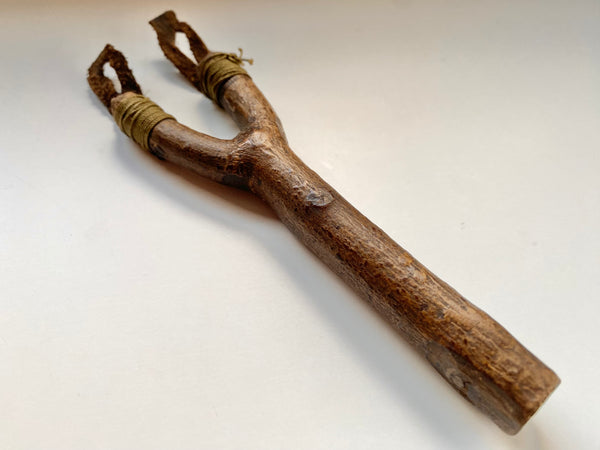 Vintage Folk Art Estate Made Childs Slingshot Toy Handle - Source Vintage