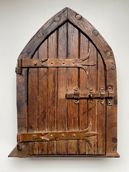 Curious Antique Arts & Crafts Period Miniature Folk Art Door c.1880-1920