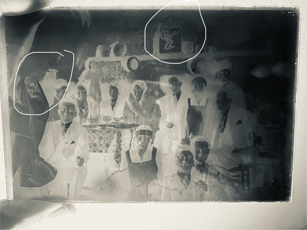 Curious Antique Photographic Glass Plate Negative With Skeleton & Felix The Cat c.1920s - Source Vintage