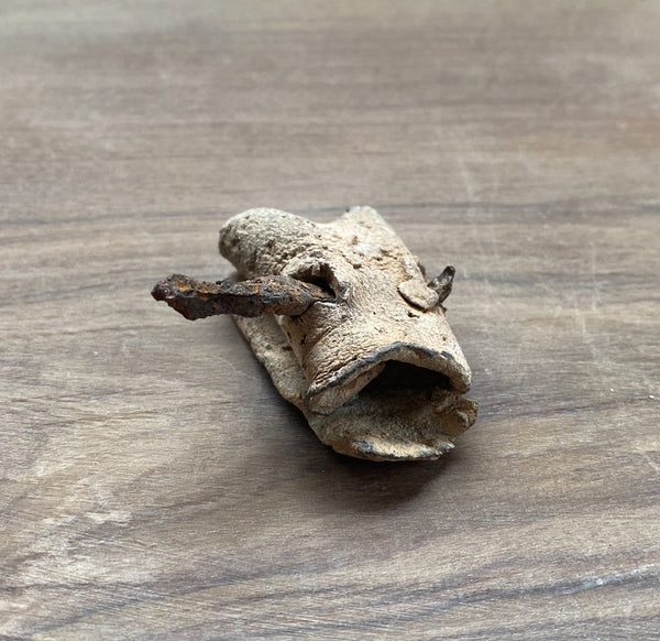 Rare Ancient Roman Lead Curse Still Sealed With Nail - Source Vintage