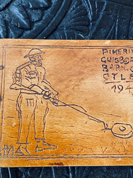 Folk Art Treen Case Relating To Britain’s First Ever Military Use Of A Bomb Squad With Local Yorkshire Interest - Source Vintage