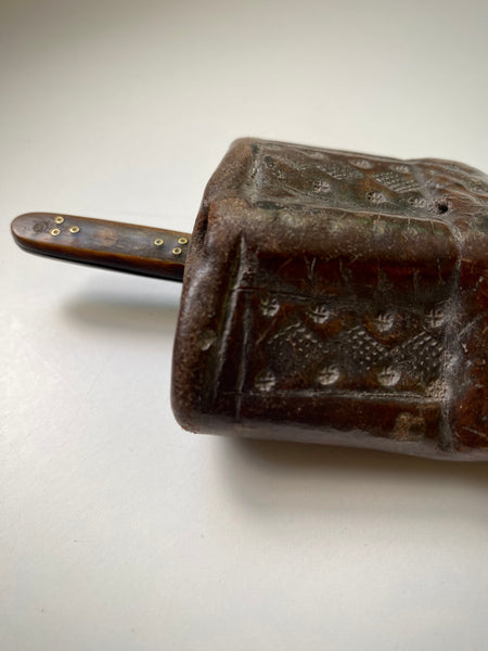 Rare 15th-16th Century Hand Tooled Leather Personal Utensil Scabbard & Accompanying Knife