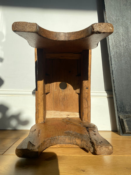 Antique 19th Century Make-Do Pine Vernacular Stool