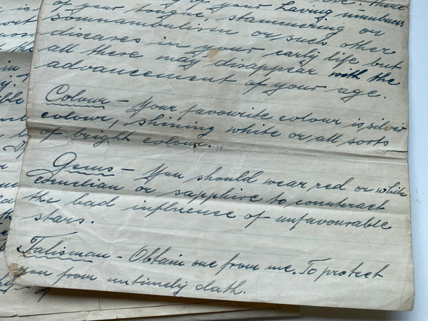 Rare Antique Letter From A Fortune Teller To A Col. J.S. Wilkins Dated 1903 With Original Envelope