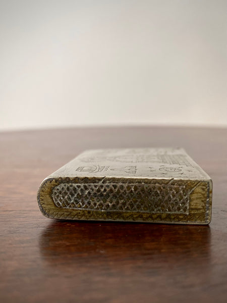 Antique Late 19th Century Vesta Case Adorned With Masonic Symbolism, Lodge No. & Name