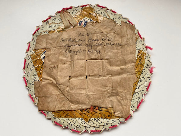 World War 1 POW Folk Art Made From Cigarette Packets + Handwritten Provenance To The Back - Source Vintage