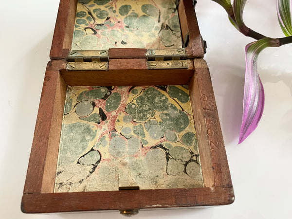 **RESERVED** Rare Antique 19th Century Witches Oak Apothecary Box With Partially Mummified Witches Familiar - Source Vintage
