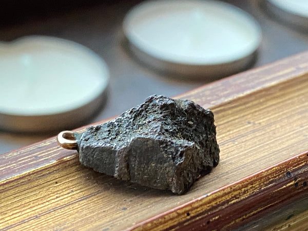 Rare Antique Boer War Shrapnel Fragment Pendant Fob With 9ct Gold Top Hoop And Cartouche 1900