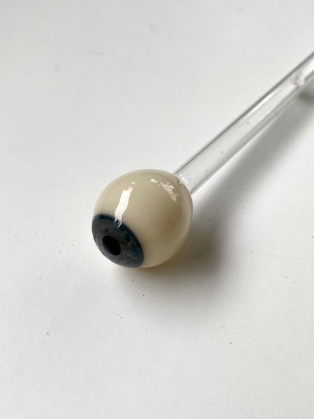 Rare Antique Uncut Handblown Ocularist’s Prosthetic Glass Eye On Stem