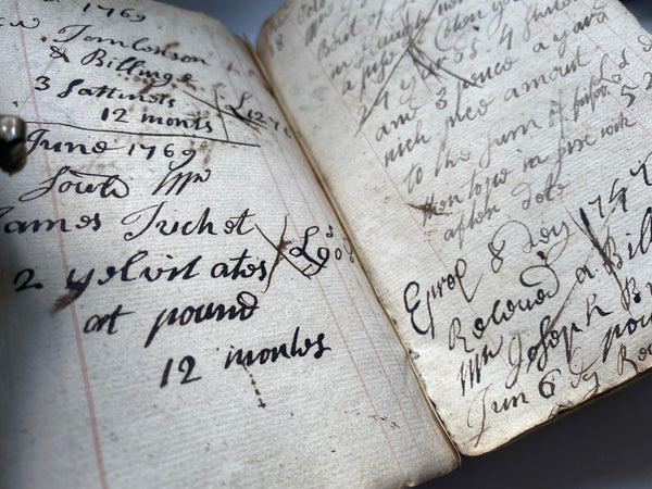 Very Interesting Antique Early 18th Century Ledger With A Dark Past - Source Vintage