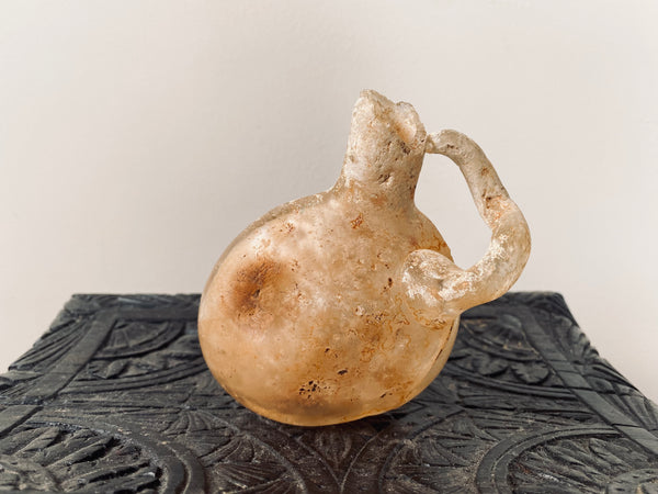 *RESERVED FOR ANDY* Superb Antique Fire Damaged Roman Glass Juglet Sculptural Art