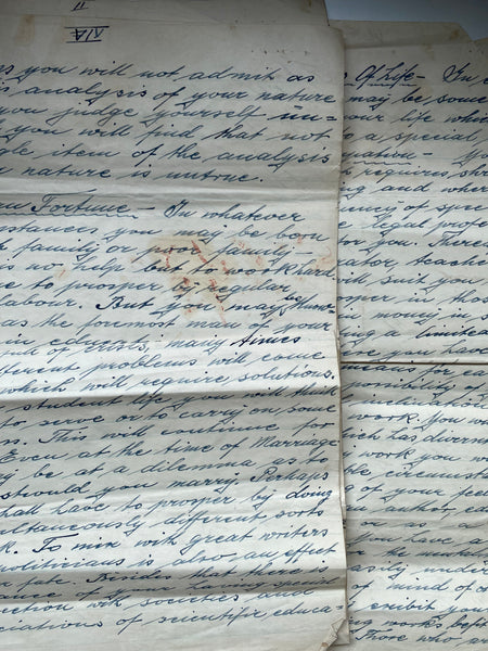 Rare Antique Letter From A Fortune Teller To A Col. J.S. Wilkins Dated 1903 With Original Envelope