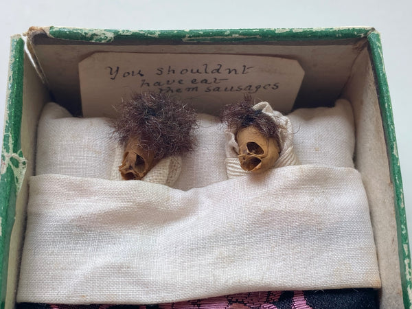 *RESERVED* Antique Creepy Folk Art Gift & Letter  Of Provenance Dated 1905 - Source Vintage