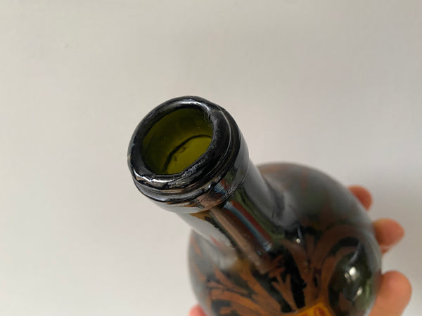 Rare Antique Folk Art Handpainted Dutch Gin Bottle Depicting A Ruler Of The Netherlands c.1820 - Source Vintage