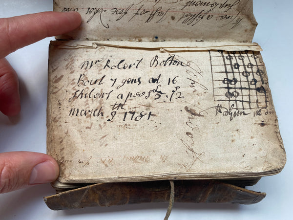 Very Interesting Antique Early 18th Century Ledger With A Dark Past - Source Vintage