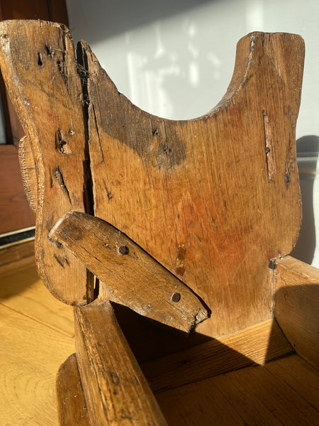 Antique 19th Century Make-Do Pine Vernacular Stool