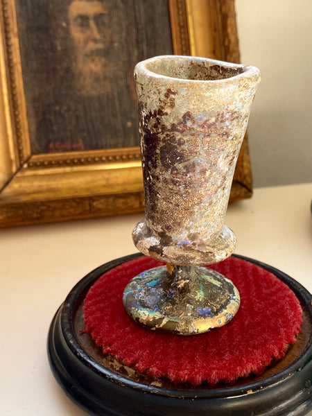 Original Ancient Roman Glass London Excavations 1950’s & Edwardian Display Dome