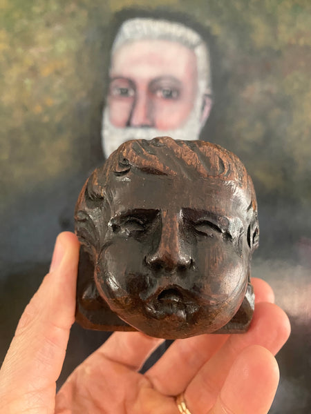 Antique 16th-17th Century Oak Figural Carving