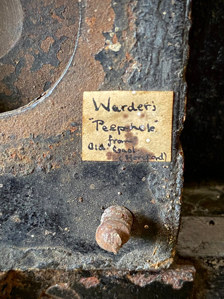 Salvaged Antique Warden’s Peephole From Hereford Gaol (1796-1870) With Handwritten Label