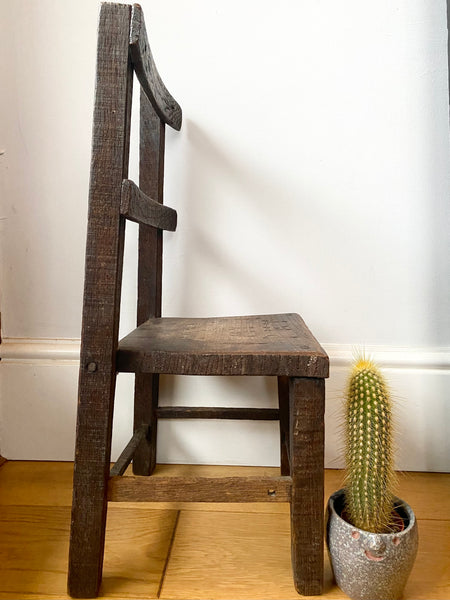 Antique Early 20th Century Folk Art Miniature Pet Chair - Source Vintage