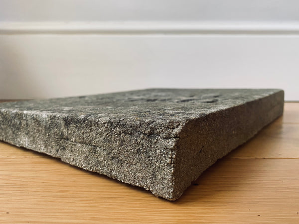 Heavy Reclaimed Antique Stone Slab Engraved In Latin ‘Tempus Fugit’ - Source Vintage