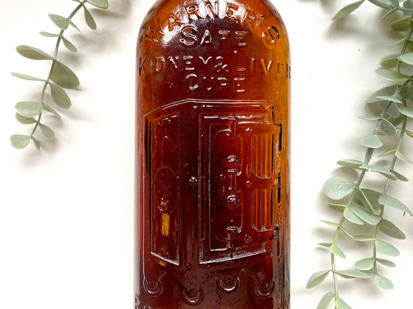 Rare 19th Century Folk Art Love Token Stippled Rochester NY Warner's Safe Kidney & Liver Cure Bottle Dated 1889 - Source Vintage
