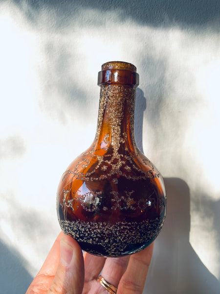 *RESERVED* Antique 19th Century Folk Art Stippled Love Token Bottle Named & Dated 1891 - Source Vintage