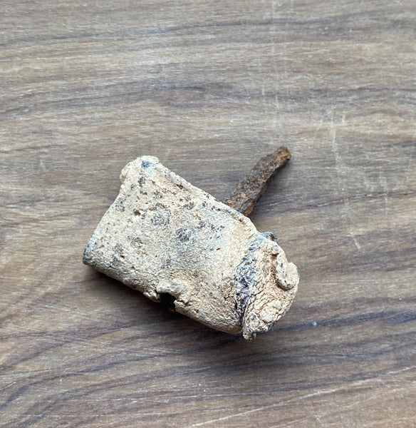 Rare Ancient Roman Lead Curse Still Sealed With Nail - Source Vintage