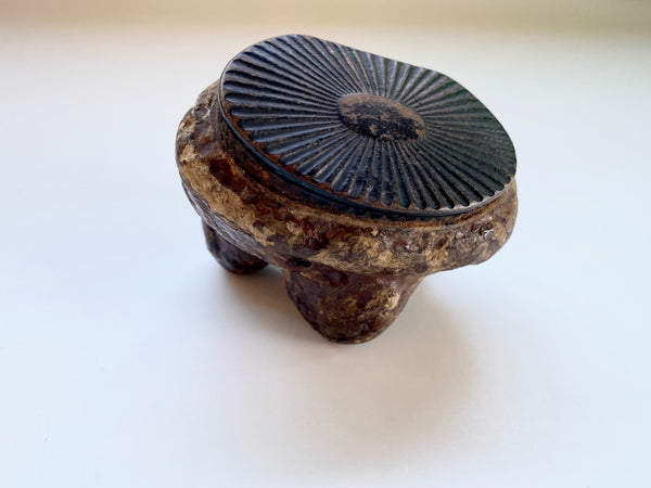 Antique 19th Century Victorian Novelty Papier Mache Snuff Box In The Form Of A Turd