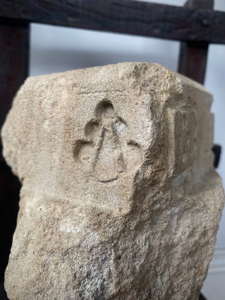 Antique 15th Century York Stone Capital On Stand