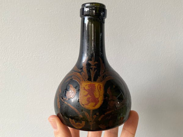 Rare Antique Folk Art Handpainted Dutch Gin Bottle Depicting A Ruler Of The Netherlands c.1820 - Source Vintage