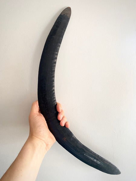 Intriguing Antique 19th Century Boomerang With Period Handwritten Label
