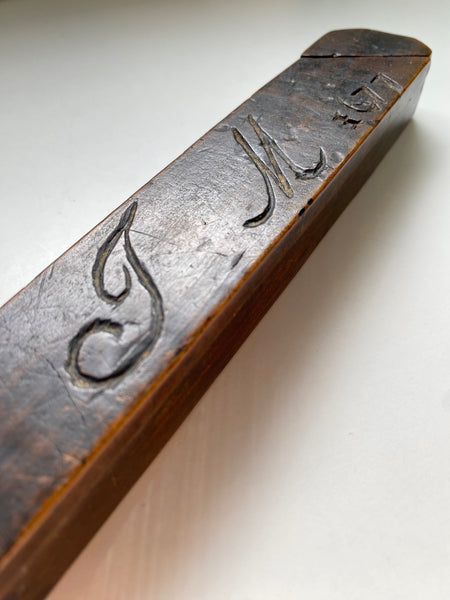 Rare Antique 17th Century Treen Quill Pen Case Initialled & Dated 1677