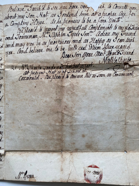 Rare Antique 18th Century Handwritten Letter About American War Of Independence & The Effect It’s Having On A Knaresbrough Man’s Investments