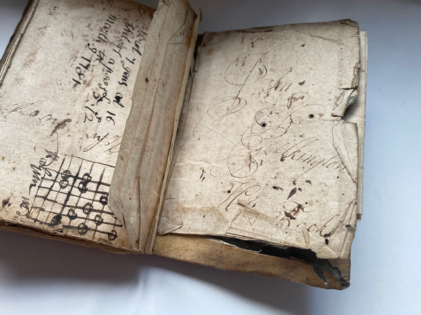 Very Interesting Antique Early 18th Century Ledger With A Dark Past - Source Vintage