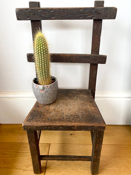 Antique Early 20th Century Folk Art Miniature Pet Chair - Source Vintage
