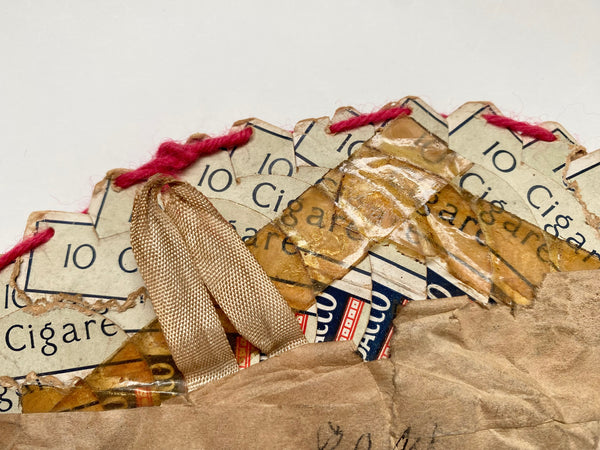 World War 1 POW Folk Art Made From Cigarette Packets + Handwritten Provenance To The Back - Source Vintage