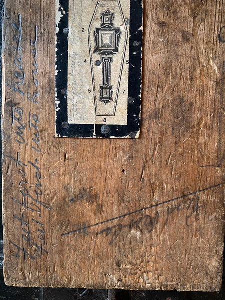 Rare Antique 19th Century Coffin Maker’s Sizing And Design Reference Template Board