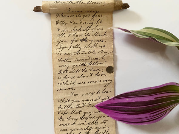 A Humorous Meter Long Letter Dated 1919 & Rolled Around Two Sticks - Source Vintage