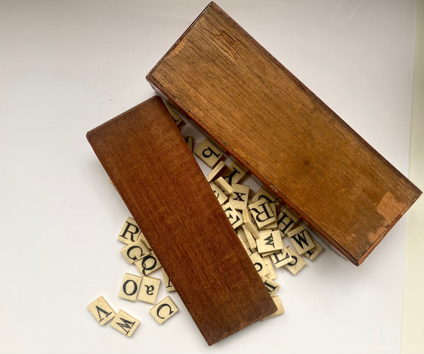 Antique Victorian Double Sided  Spelling Set c.1850s - Source Vintage