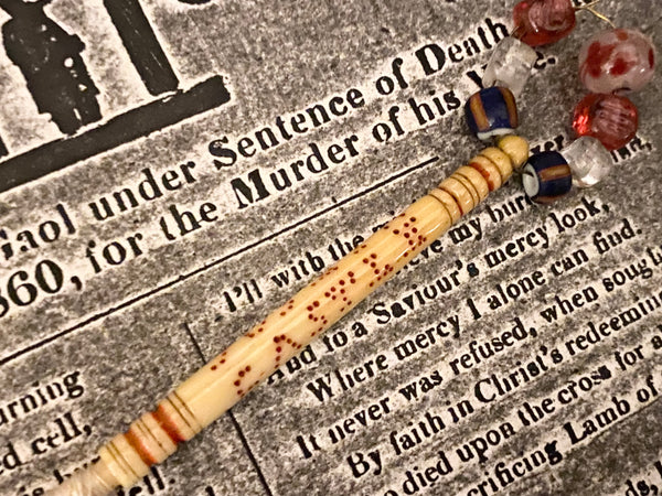 Extremely Rare Antique 19th Century Public Execution Souvenir Bobbin With Associated Documentation