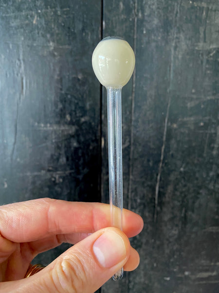 Rare Antique Uncut Handblown Ocularist’s Prosthetic Glass Eye On Stem