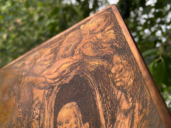 Rare Spooky Antique 19th Century Copper Printing Plate - Source Vintage