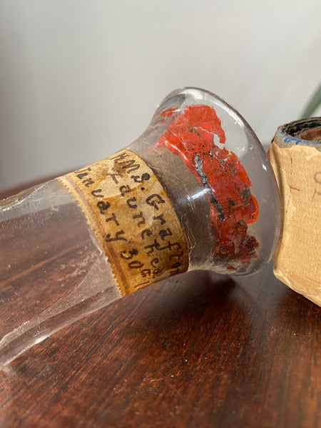 Lot Of 3 Rare Antique 19th Century Glass Ship Launch Bottle Neck Shards With Ship Builder Wax Seals & Handwritten Labels